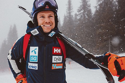 Norwegian Alpine Ski Team member preparing for training